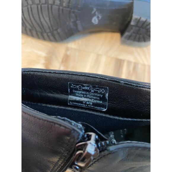Ara Prisha Black Leather GORE-TEX Zip Ankle Boot 6.5 - Picture 4 of 5